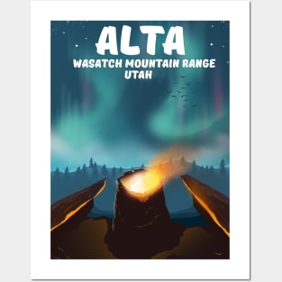 Alta Wasatch Mountain Range Utah Posters and Art